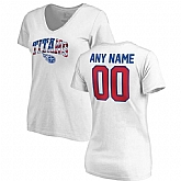 Women Customized Tennessee Titans NFL Pro Line by Fanatics Branded Any Name & Number Banner Wave V Neck T-Shirt White